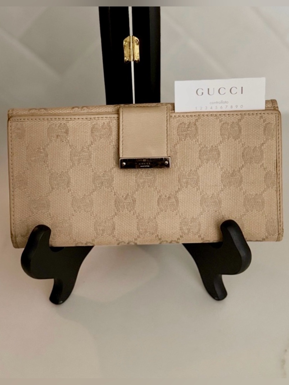 Authentic Monogram Gucci Chain On Wallet
